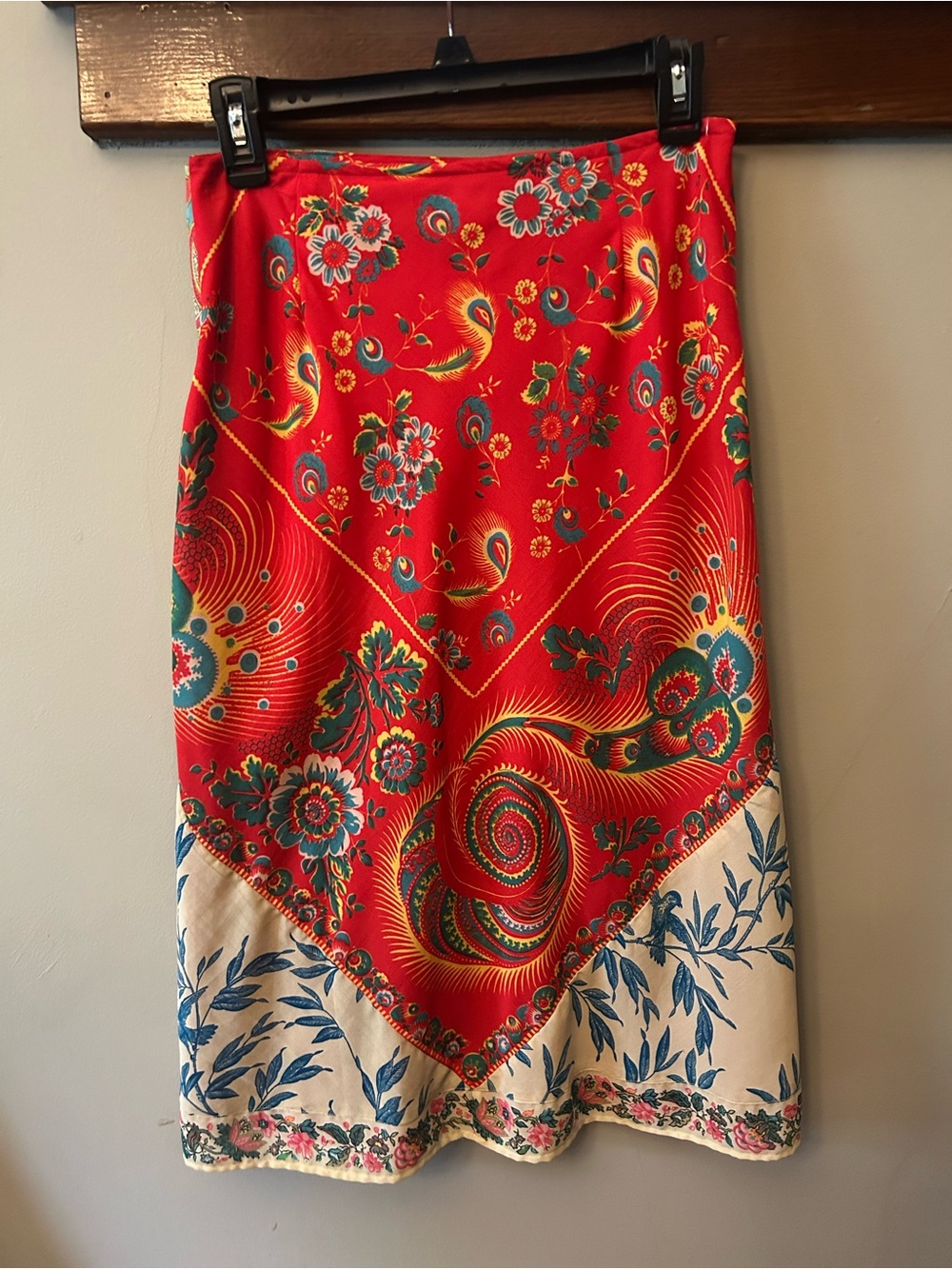 Y2K Free People Vintage: The Originals Paisley Print Midi Skirt Size 7 - Picture 4 of 8